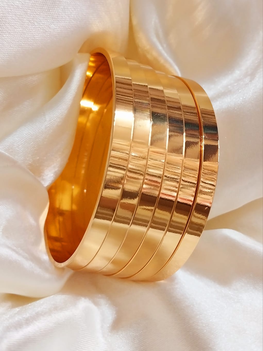 Plain Golden Steel Bangles
