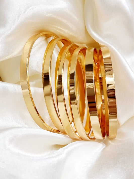 Plain Golden Steel Bangles